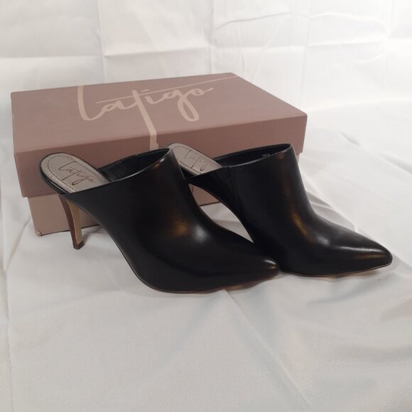 Latigo Black High Heel Mules - 7 1/2 - Picture 3 of 6